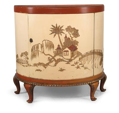 Art Deco demi-lune console cabinet, - Furniture and Decorative Art