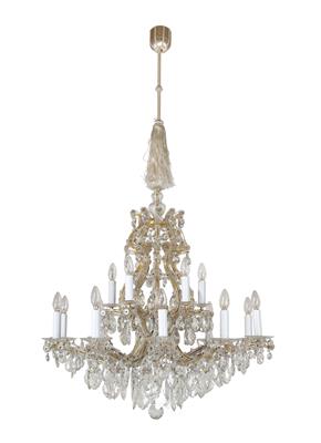 Crown-shaped glass chandelier, - Furniture and Decorative Art