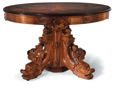 Large Historicist extending table, - Mobili e arti decorative