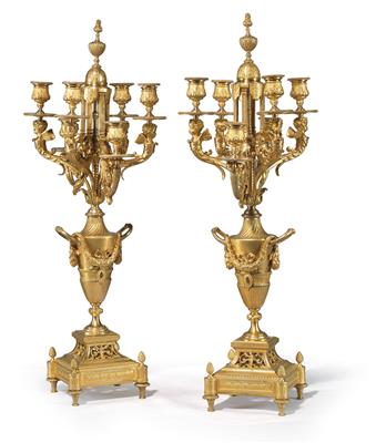 Pair of Historicist candelabras, - Nábytek