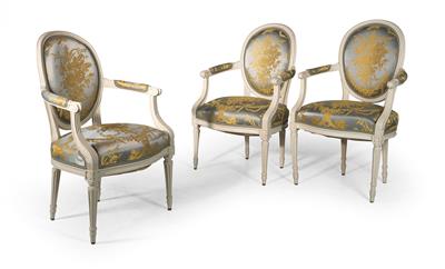 Set of 3 armchairs, - Mobili e arti decorative