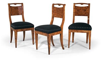 Set of 3 Biedermeier chairs, - Mobili e arti decorative