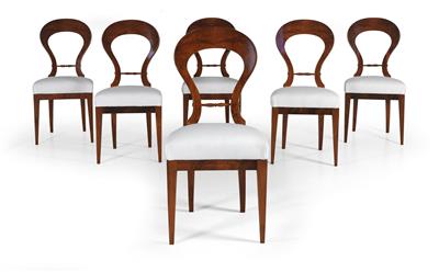 Set of 6 Biedermeier chairs, - Furniture and Decorative Art
