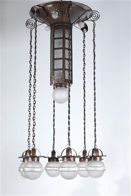 Late Art Nouveau hanging lamp, - Nábytek