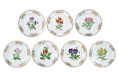 7 floral plates, Elbogen c. 1851–1856 - Di provenienza aristocratica