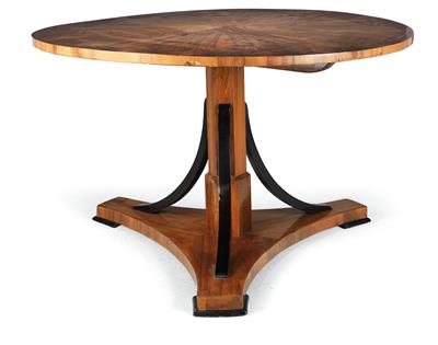 A large, round Biedermeier table, - Di provenienza aristocratica