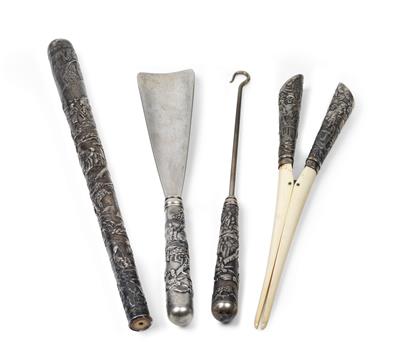 Hung Chong – parasol handle, shoehorn, buttoner and glove stretcher, Shanghai, c. 1900 - Majetek aristokratického původu a předměty důležitých proveniencí