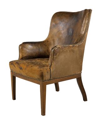 A leather armchair, - Majetek aristokratického původu a předměty důležitých proveniencí