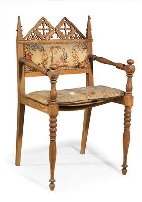 A Neo-Gothic armchair, - Majetek aristokratického původu a předměty důležitých proveniencí