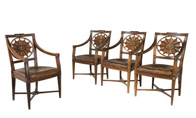A set of 4 Russian armchairs, - Di provenienza aristocratica