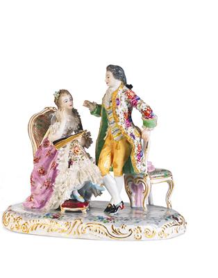 Sitzende Dame mit Kavalier - Aus aristokratischem Besitz und bedeutender Provenienz
