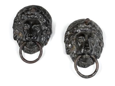 Two door knockers in the form of lion heads, - Property from Aristocratic Estates and Important Provenance