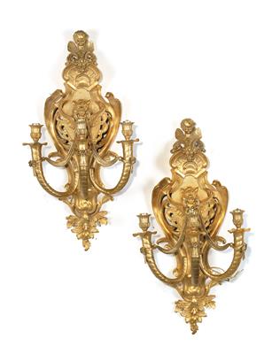 A pair of bronze appliques, - Furniture and Decorative Art