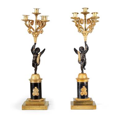 A pair of girandoles, - Furniture and Decorative Art