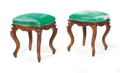 A pair of Neo-Baroque stools, - Nábytek