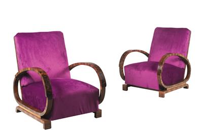 A pair of Art Deco armchairs, - Nábytek