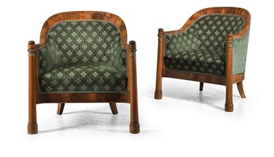 A pair of Biedermeier armchairs, - Furniture and Decorative Art