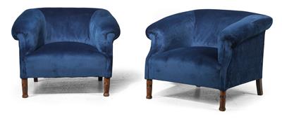 A pair of Art Nouveau armchairs, - Furniture and Decorative Art