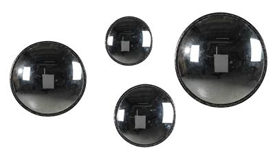 A set of 4 different wall mirrors of round form, - Furniture and Decorative Art