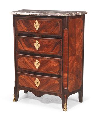 A narrow salon chest of drawers, - Furniture and Decorative Art