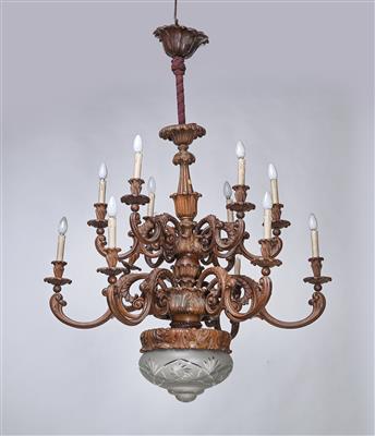 A Neo-Rococo Wooden Chandelier, - Mobili e arti decorative
