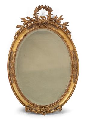 An Oval Salon Mirror, - Mobili e arti decorative