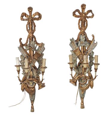 A Pair of Large Wall Appliques in Louis XVI Style, - Nábytek