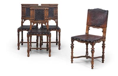 A Set of 4 Historicist Chairs, - Mobili e arti decorative