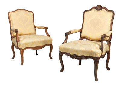 Two Slightly Different Baroque Armchairs, - Nábytek