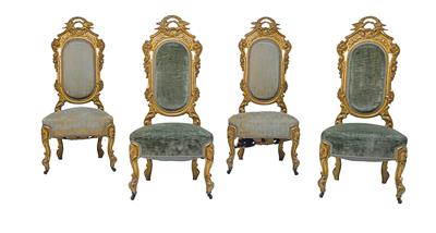 A Set of 4 Unusual Fireside Armchairs, - Majetek aristokratického původu a předměty důležitých proveniencí