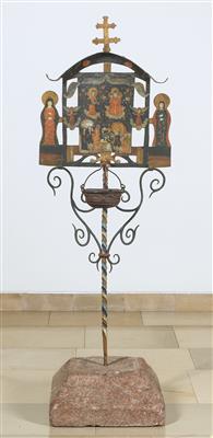 A Baroque Grave Cross with Holy Water Vessel, - Nábytek