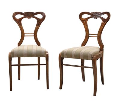 A Fine Pair of Biedermeier Chairs, - Di provenienza aristocratica