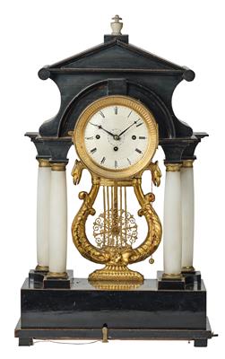 A Large Biedermeier Portal Clock with Musical Mechanism and Display Cabinet, - Property from Aristocratic Estates and Important Provenance