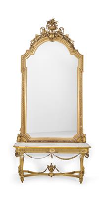 An Imposing “Gründerzeit” Console with Mirror, - Di provenienza aristocratica