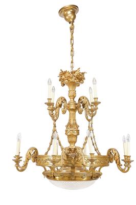 An Imposing Historicist Bronze Chandelier, - Property from Aristocratic Estates and Important Provenance