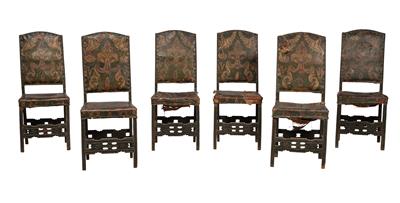 A Set of 6 Early Baroque Chairs, - Di provenienza aristocratica