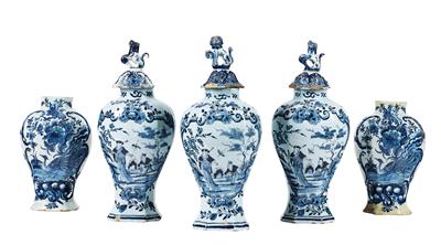 A Set of Vases, Delft, 18th Century, - Property from Aristocratic Estates and Important Provenance