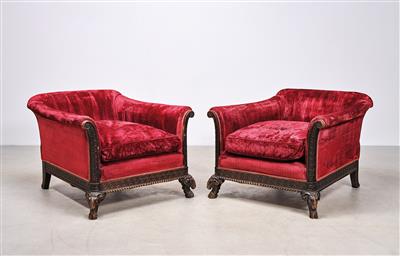 A Pair of Low Fireside Chairs, - Works of Art - Part 2