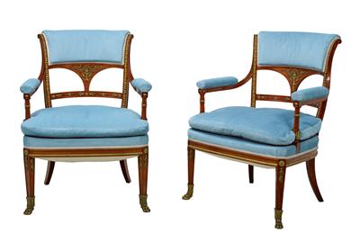 A Pair of Drawing Room Armchairs, - Works of Art - Part 2
