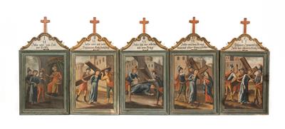 14 Panels of the Stations of the Cross and 1 Panel with Saint Helena, - Mobili