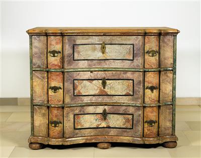 A Rustic Baroque Chest of Drawers, - Furniture