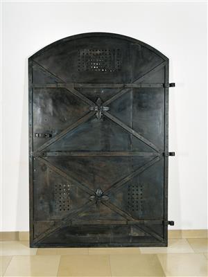 A Wide Iron Cellar Door, - Furniture