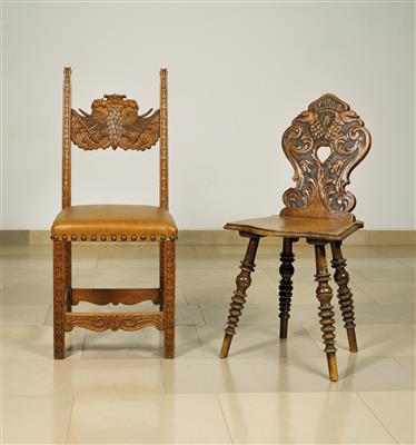 A Chair and Plank Chair, - Furniture