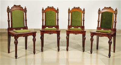 A Set of 4 Provincial Historicist Chairs, - Mobili