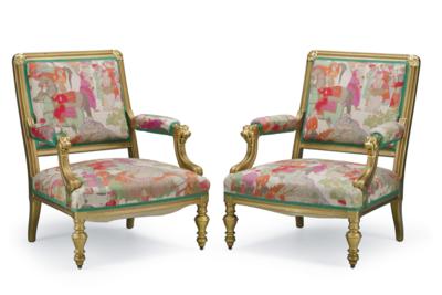 A Pair of Low Historist Armchairs - Di provenienza aristocratica