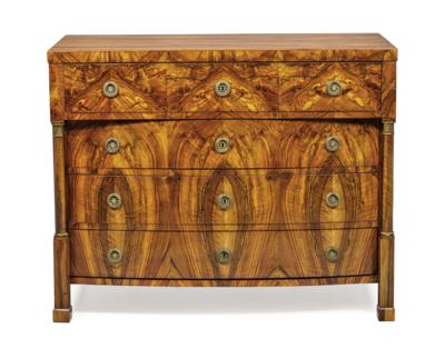 A Tall Biedermeier Chest of Drawers, - Furniture