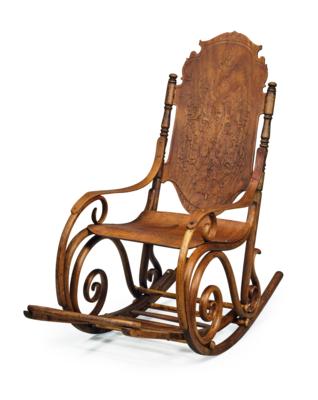 An Art Nouveau Rocking Chair, - Nábytek