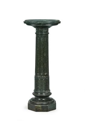 A Marble Flower and Bust Stand, - Furniture