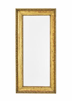 A Narrow Biedermeier Wall Mirror, - Furniture