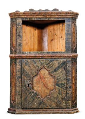 A Rustic Corner Wall Cabinet, - Mobili rustici